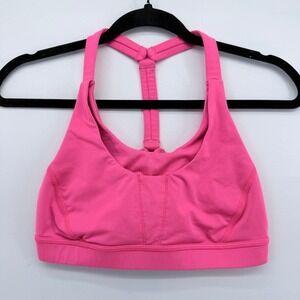 Lululemon Hot Pink Strappy T-Back Sports Bra Yoga Athletic Top